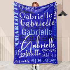 Personalized Blue Throw Blanket With Name - Layoris