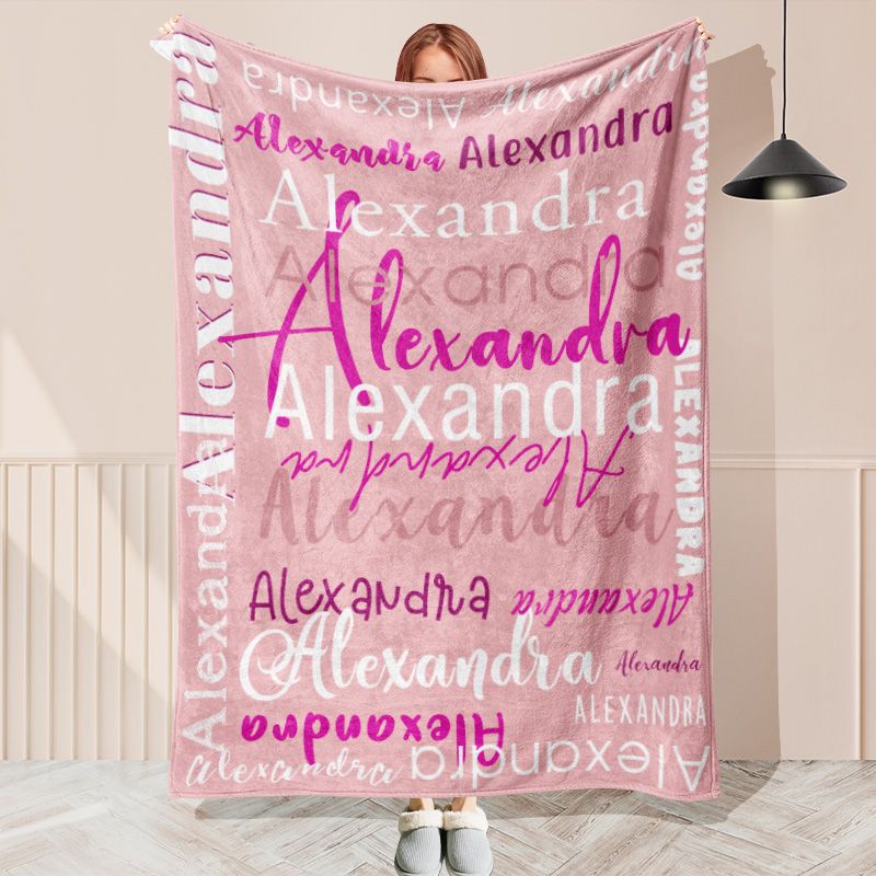 Custom Name Pink Theme Blanket For Adult Kid Gift - Layoris