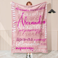 Custom Name Pink Theme Blanket For Adult Kid Gift - Layoris