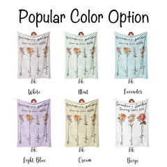 Layoris Personalized Name Birth Flower Blanket Baby Gifts