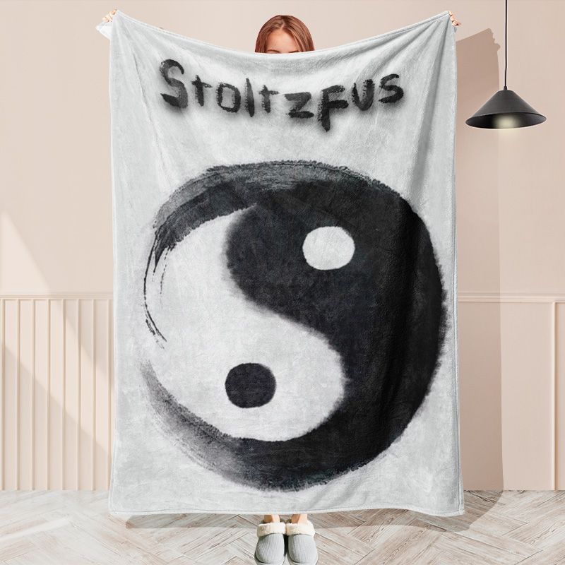 Black And White Custom Name Taoist Blanket - Layoris