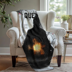 Custom Name Black And White Taoist Blanket - Layoris