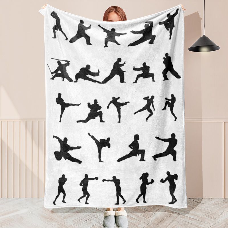 Black Villain Practicing Kung Fu Blanket Children Gift - Layoris