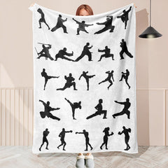 Black Villain Practicing Kung Fu Blanket Children Gift - Layoris