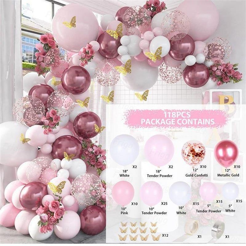 118Pcs Butterfly Pink Balloon Arch Kit - Layoris