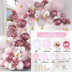 118Pcs Butterfly Pink Balloon Arch Kit - Layoris