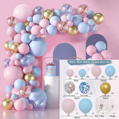 116Pcs Baby Blue Macaron Balloon Arch Kit For Decor - Layoris