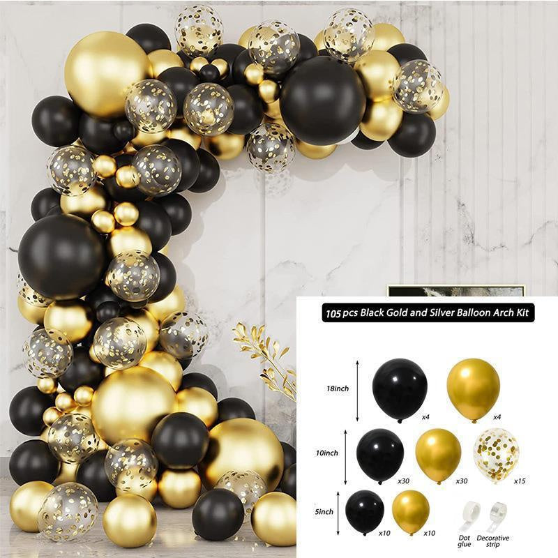 105Pcs Black Gold Balloon Arch Kit For Event Decor - Layoris