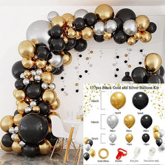 137Pcs Black Gold Balloon Arch Kit For Event Decor - Layoris
