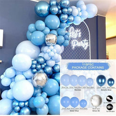 115Pcs Blue Balloon Arch Kit For Party Decor - Layoris