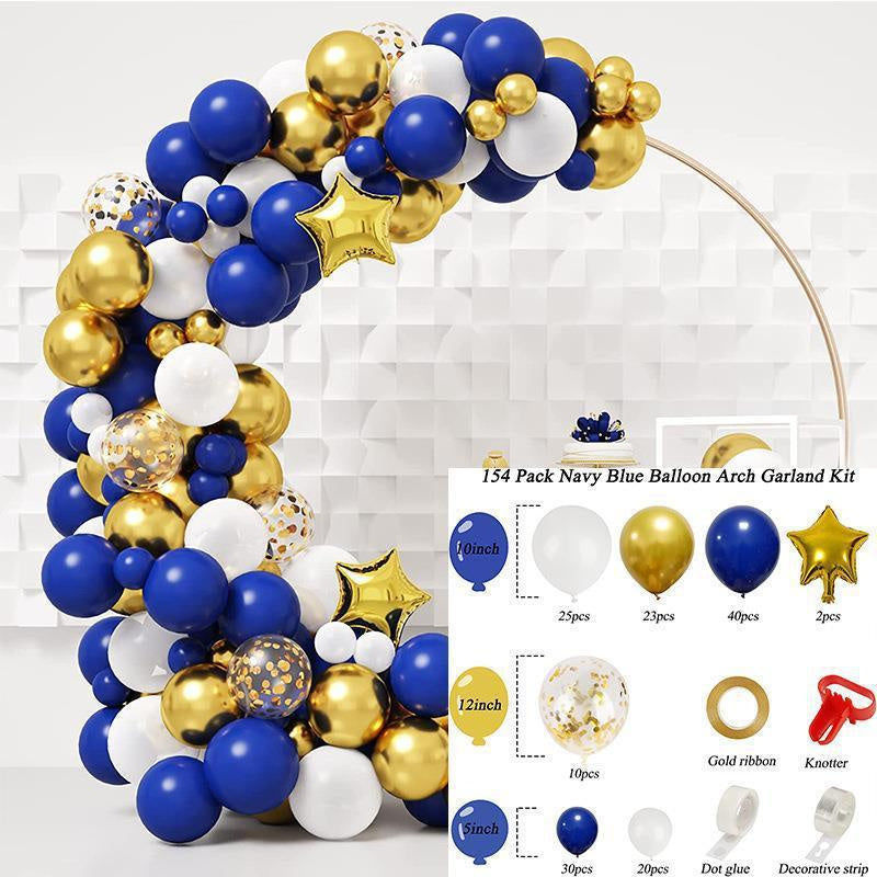 154Pcs Blue Balloon Arch Kit For Party Decor - Layoris