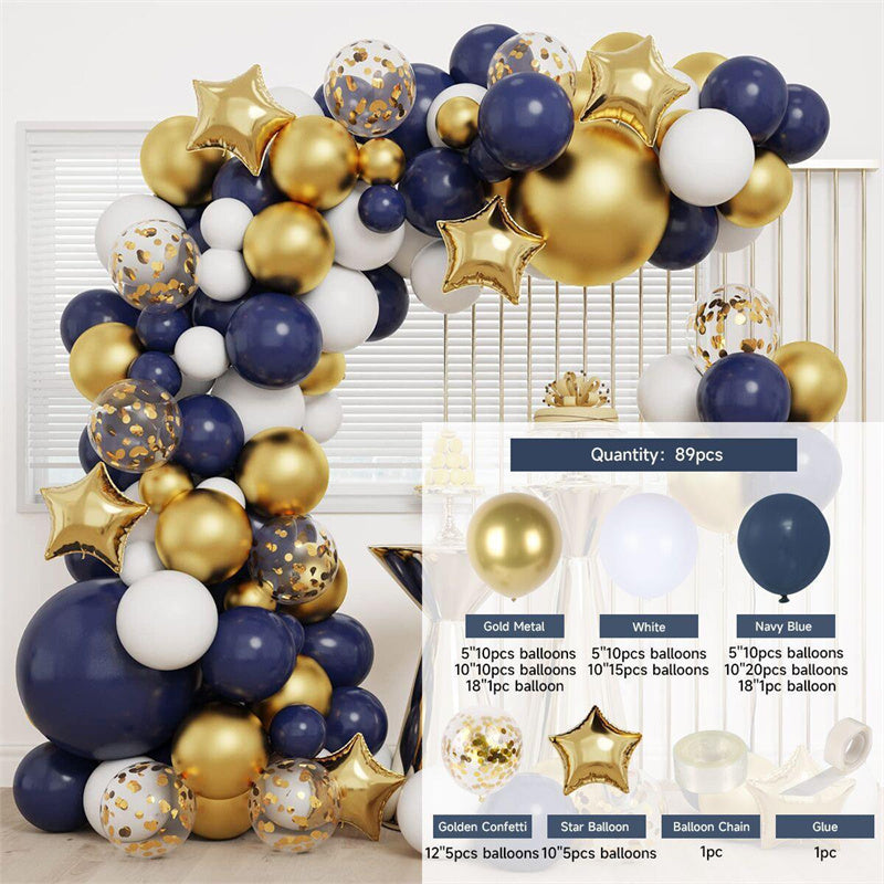 89Pcs Blue Balloon Arch Kit For Party Decor - Layoris