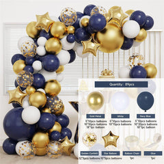 89Pcs Blue Balloon Arch Kit For Party Decor - Layoris