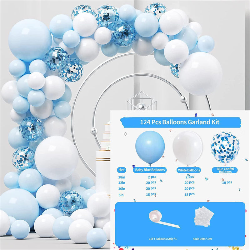 124Pcs Blue Balloon Arch Kit For Party Decor - Layoris