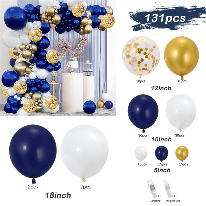 131Pcs Blue Balloon Arch Kit For Party Decor - Layoris