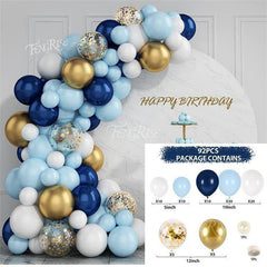 92Pcs Blue Balloon Arch Kit For Party Decor - Layoris