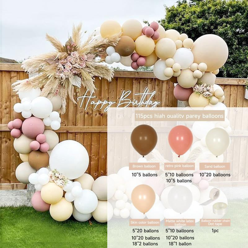 115Pcs Boho Themed Balloon Arch Kit For Decor - Layoris