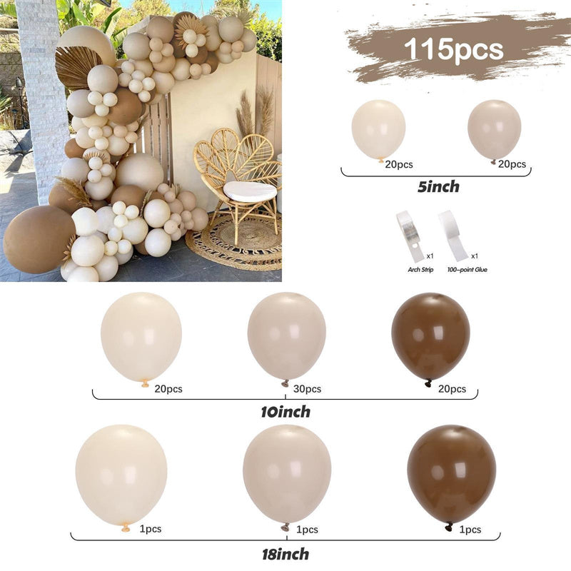 115Pcs Boho Themed Balloon Arch Kit For Baby Shower - Layoris