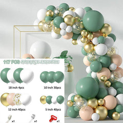 117Pcs Forest Green Balloon Arch Kit For Party Decor - Layoris