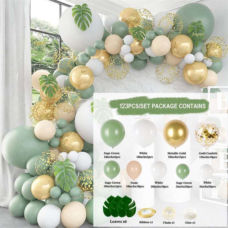 123Pcs Forest Green Balloon Arch Kit For Party Decor - Layoris