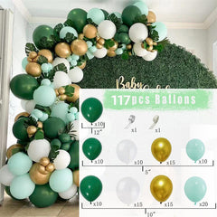 117Pcs Forest Green Balloon Arch Kit - Layoris