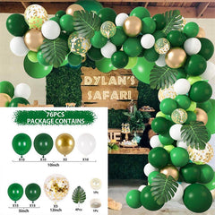 76Pcs Jungle Green Balloon Arch Kit For Party Decor - Layoris