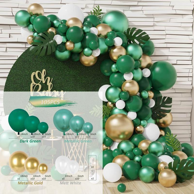105Pcs Jungle Green Balloon Arch Kit For Party Decor - Layoris