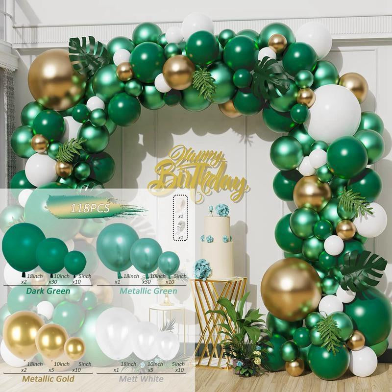 118Pcs Jungle Green Balloon Arch Kit For Party Decor - Layoris