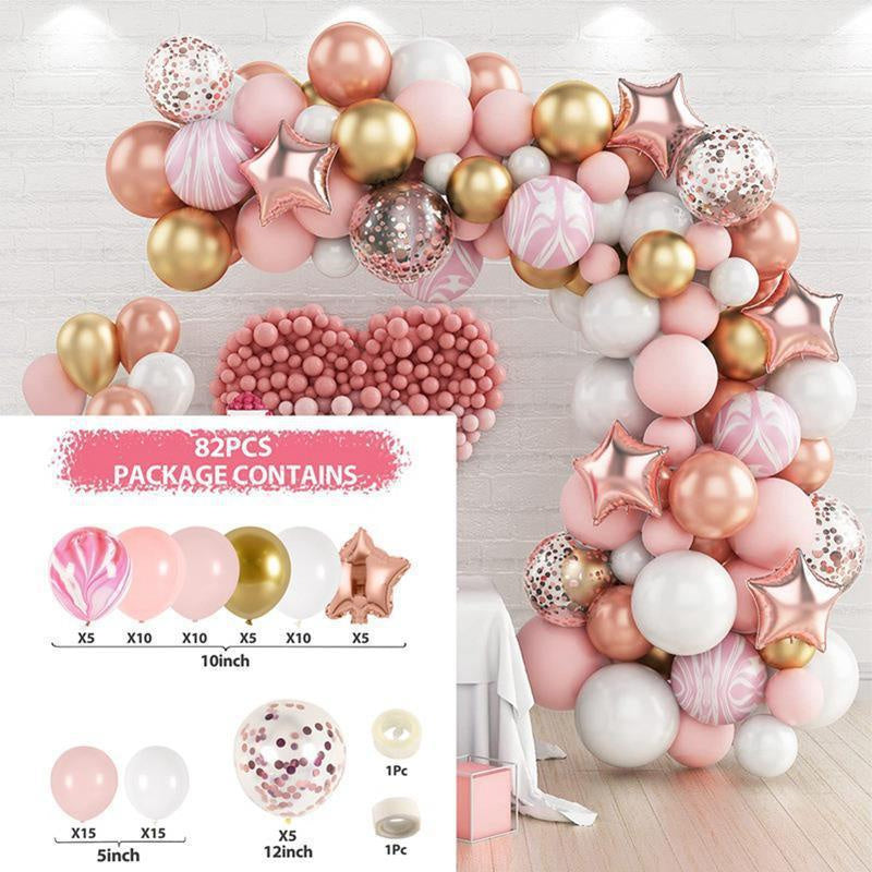 82Pcs Pink Balloon Arch Kit For Party Decor - Layoris