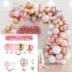 82Pcs Pink Balloon Arch Kit For Party Decor - Layoris