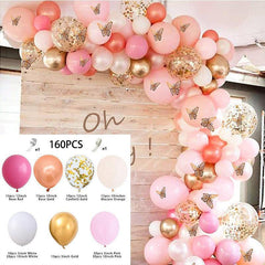 160Pcs Pink Balloon Arch Kit For Event Decor - Layoris