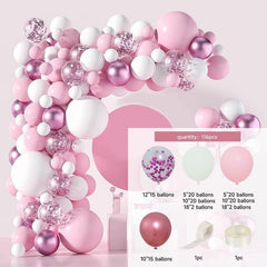 116Pcs Pink Balloon Arch Kit For Party Decor - Layoris