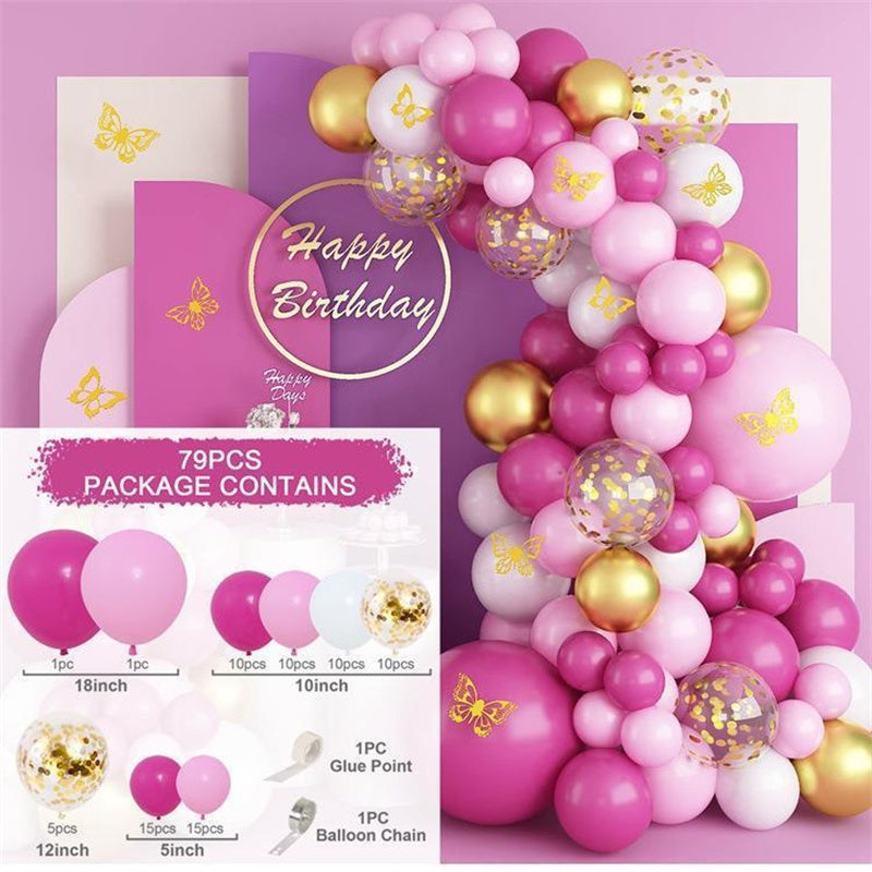 79Pcs Pink Balloon Arch Kit For Party Decor - Layoris