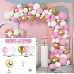 122Pcs Pink Balloon Arch Kit For Party Decor - Layoris