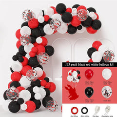 133Pcs Red And Black Balloon Arch Kit - Layoris