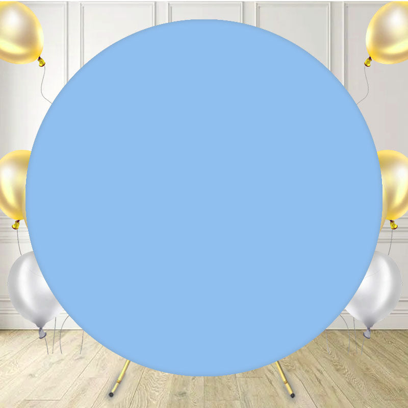 Baby Blue Round Backdrop For Party Event - Layoris