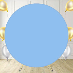 Baby Blue Round Backdrop For Party Event - Layoris