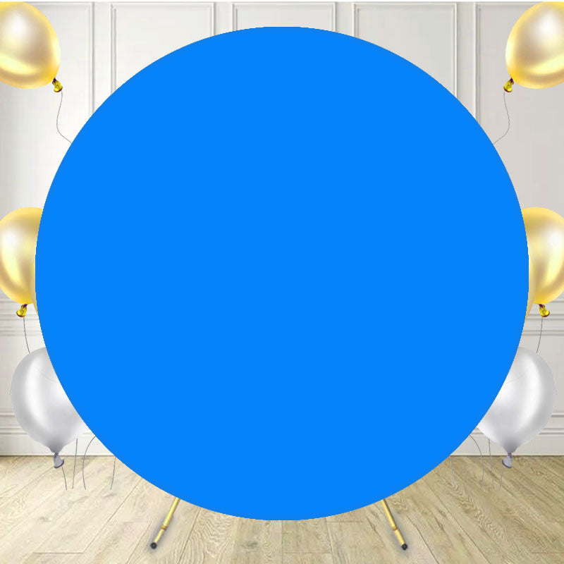 Sky Blue Solid Circle Party Backdrop - Layoris