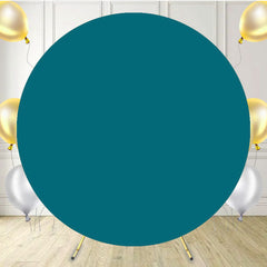 Teal Solid Round Backdrop For Party Event - Layoris