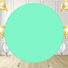 Bright Mint Solid Round Backdrop For Party Event - Layoris