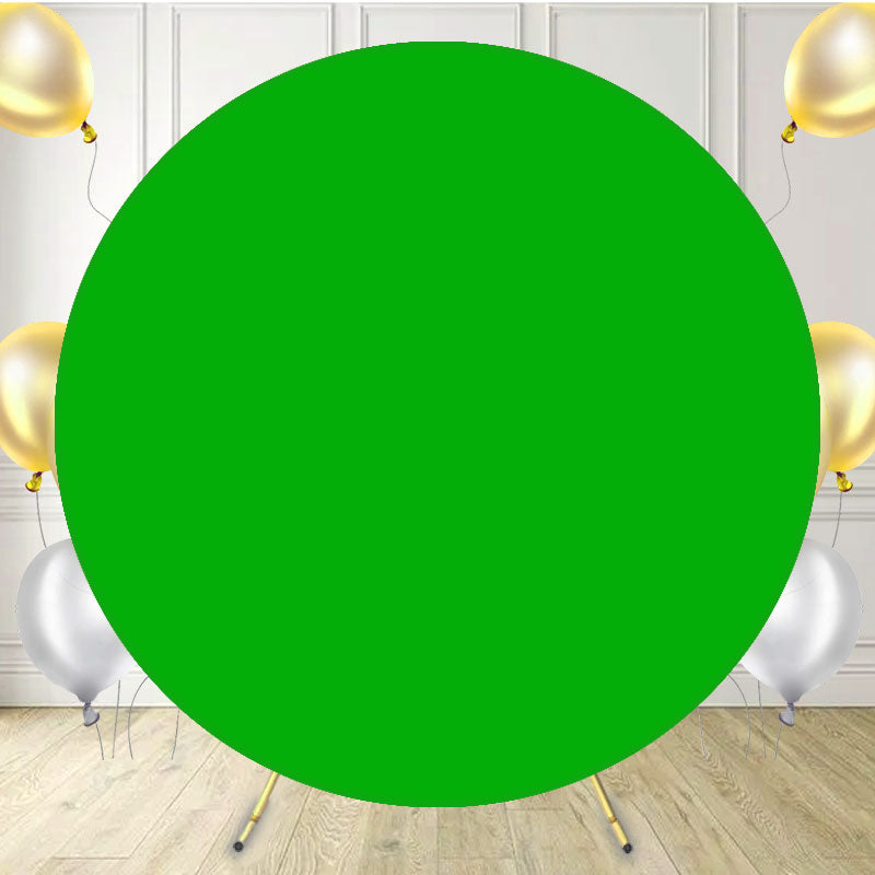 Green Round Backdrop For Party Event - Layoris