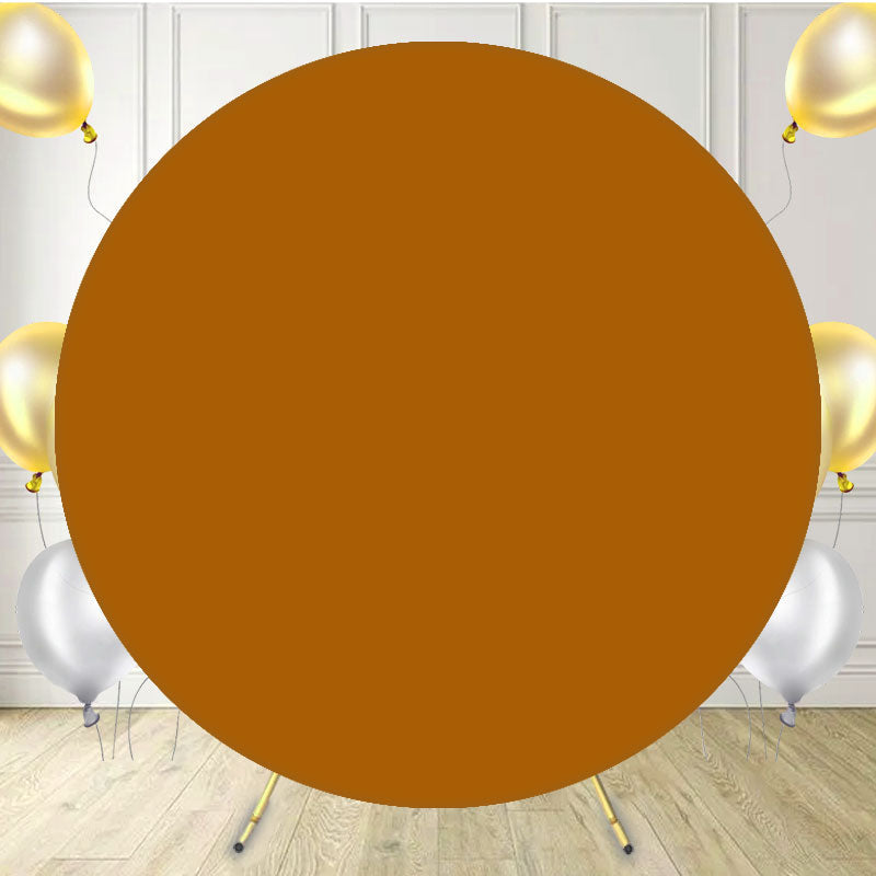Dark Orange Solid Color Circular Backdrop - Layoris