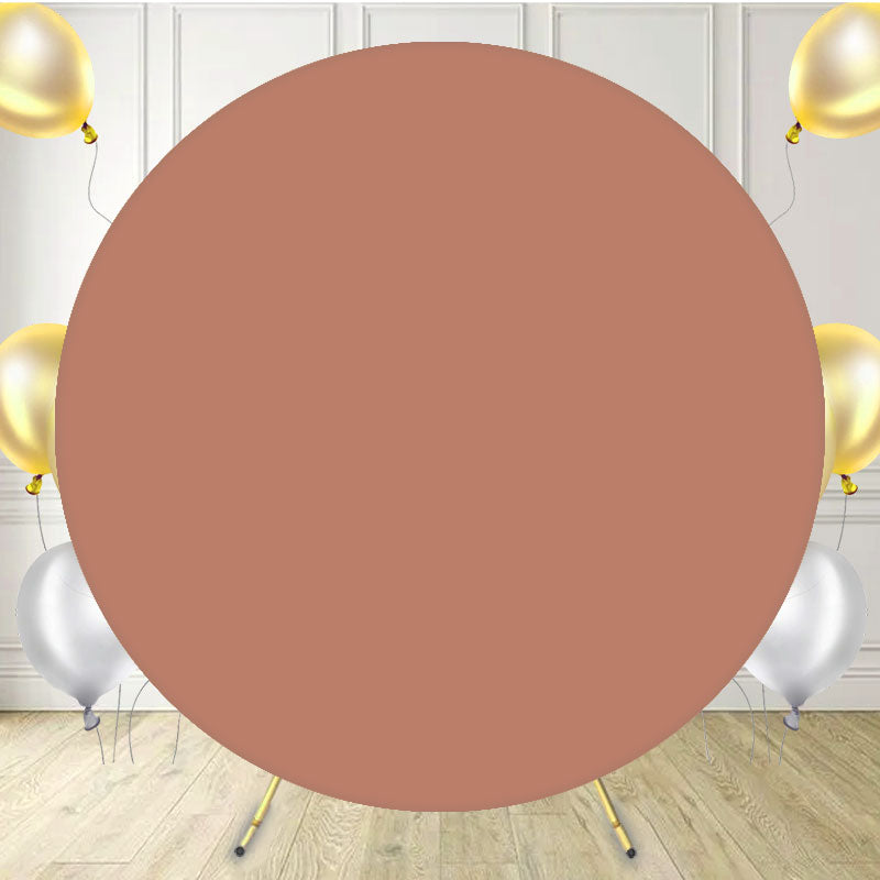 Dusty Peach Solid Color Round Backdrop - Layoris