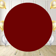 Rust Red Solid Round Backdrop For Event - Layoris