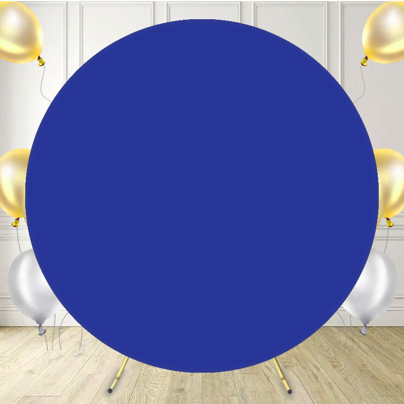 Dark Blue Round Party Backdrop - Layoris
