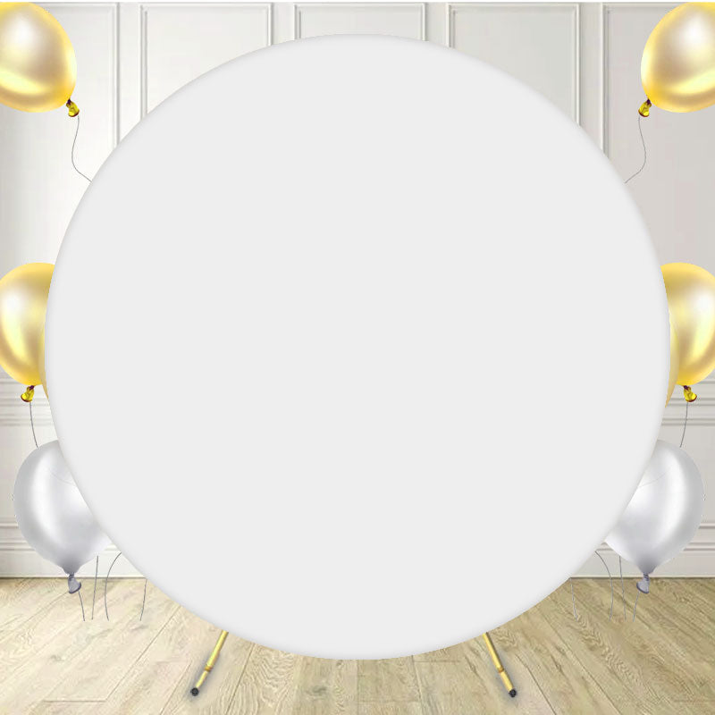 Pure White Round Backdrop For Party - Layoris