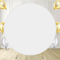 Pure White Round Backdrop For Party - Layoris