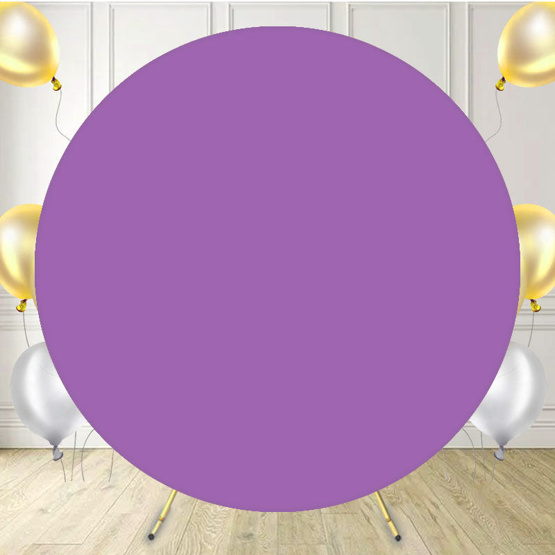 Dark Lilac Circle Backdrop For Party - Layoris
