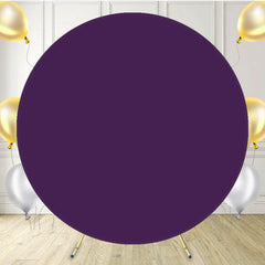 Dark Purple Round Backdrop Cover For Party - Layoris