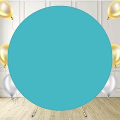 Aqua Solid Round Backdrop For Party - Layoris